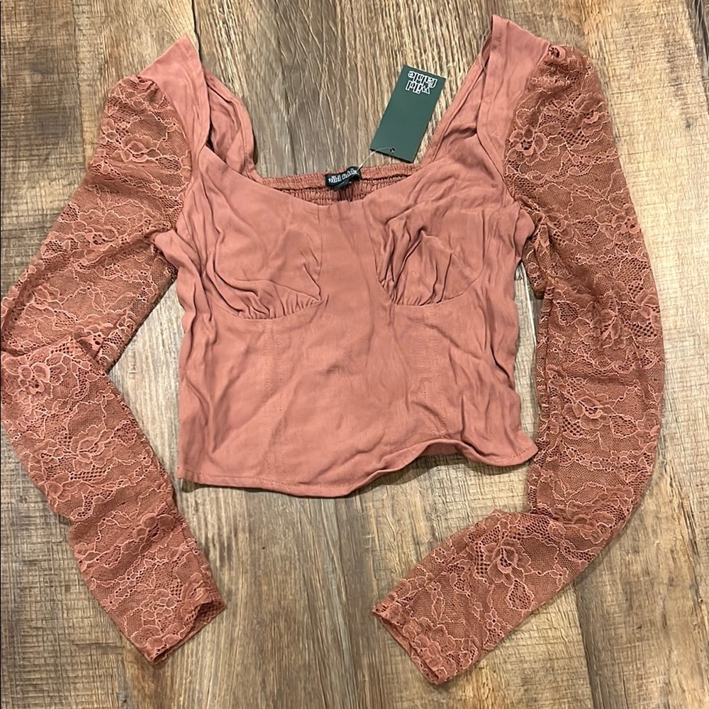 Lace Sleeve Women's Top